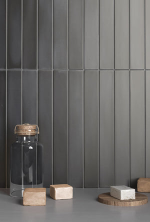 DSS Tile EQU0116 MASSIMO DARK BLACK SATIN SUBWAY 50X400MM 31578 Made in Spain