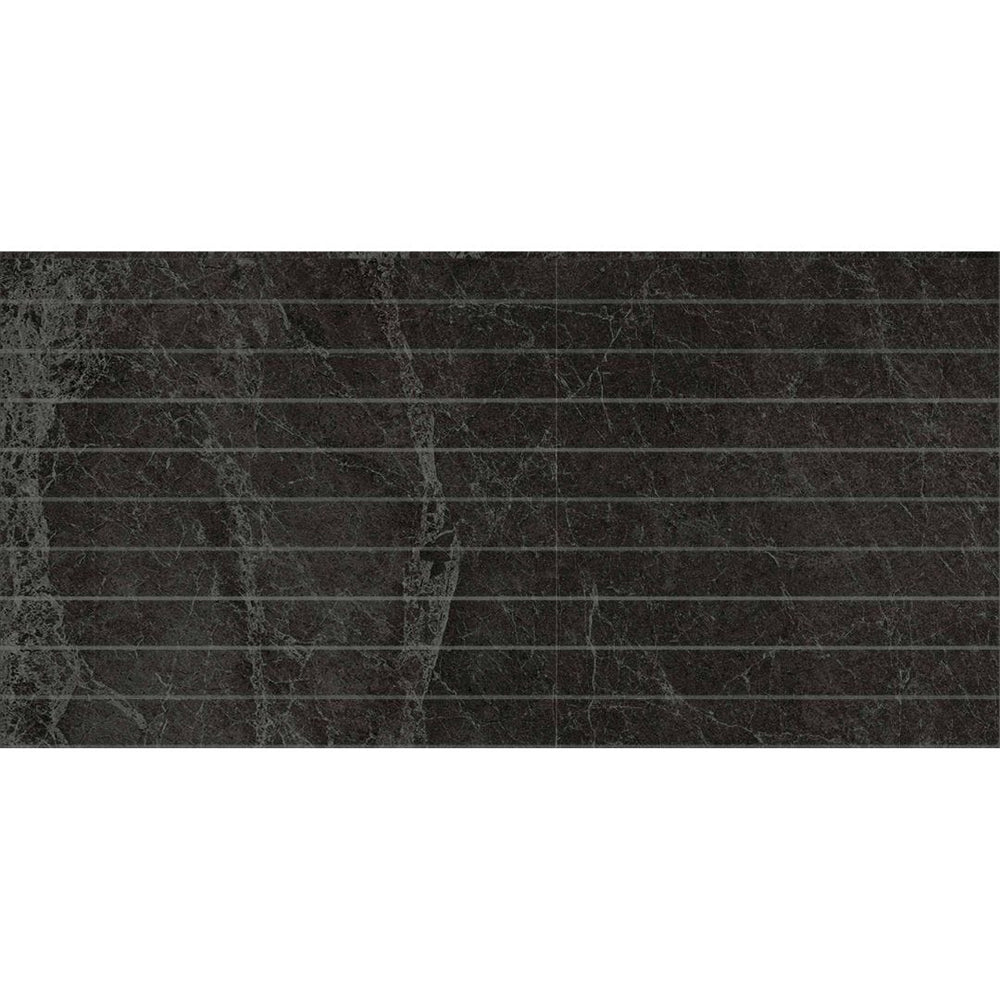 DSS Tile MAC0077 PIETRA BLACK STRIP MOSAIC 28X600MM STRIPS 300X600X10M PT04M4
