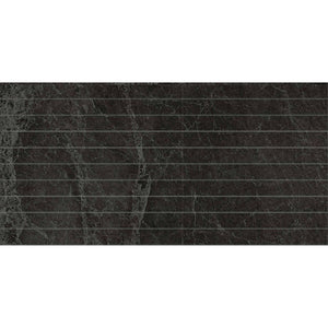 DSS Tile MAC0077 PIETRA BLACK STRIP MOSAIC 28X600MM STRIPS 300X600X10M PT04M4