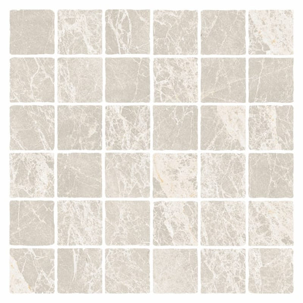 DSS Tile MAC0082 PIETRA MILK TUMBLE MOSAIC 48X48 298X298MM PT01M7