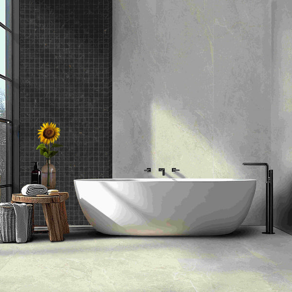 DSS Tile MAC0085 PIETRA BLACK TUMBLE MOSAIC 48X48 298X298MM PT04M7