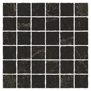 DSS Tile MAC0085 PIETRA BLACK TUMBLE MOSAIC 48X48 298X298MM PT04M7