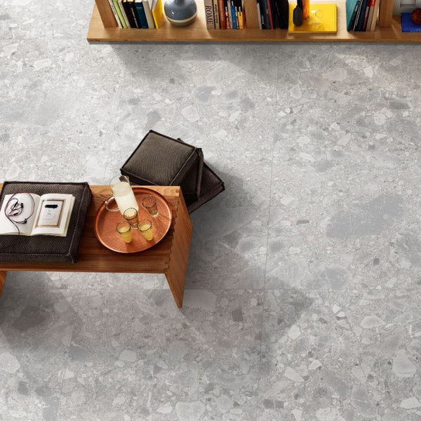 DSS Tile MG0002	VERONA SILVER TERRAZZO MATT RECTIFIED 600X600MM TZ6002