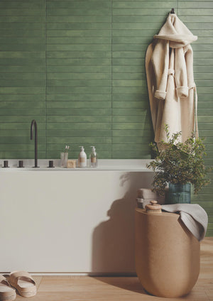 DSS Tile RON0010 GRAFFITI SUBWAY GREEN SATIN 48X450MM J92634