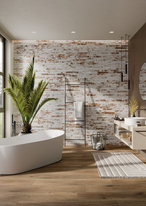 DSS Tile RON0017 HARLEM RED WHITE BRICK SUBWAY 48X450MM J92497