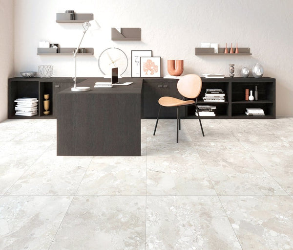 DSS Tile WIN0010 SASSI STONE WHITE TERRAZZO 600X600MM