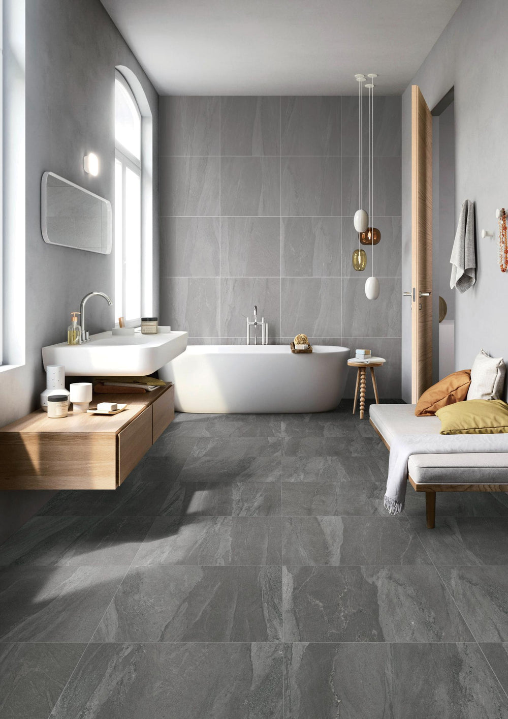 XIN0026 SANDSTONE BLACK MATT 600X600X10MM 660R766