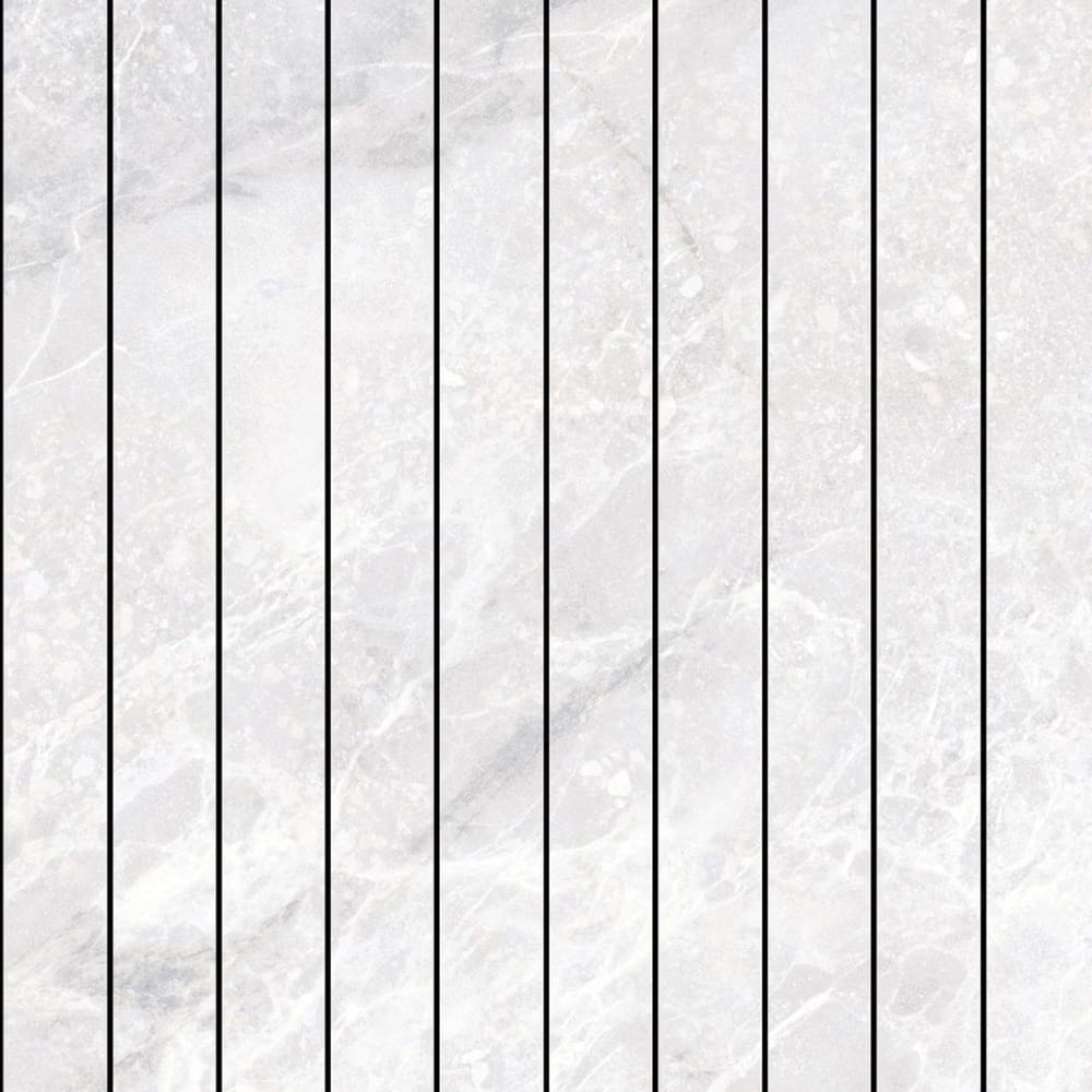 DSS Tile XIN0042 ALBA WHITE STRIP MOSAIC 28X298MM STRIPS 298X298MM M820H-M2