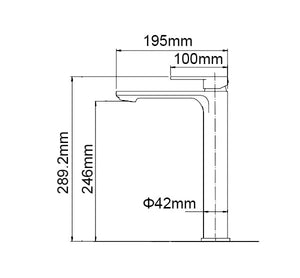 TSI Mixer Taps CH0229.BM IVANO SERIES CHROME TALL BASIN MIXER