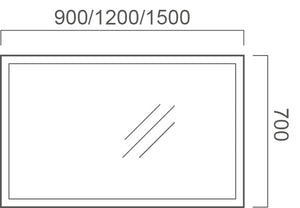 ECT simple MIRO LUNA907R Anti Fog Mirror with LED Light 900*700mm
