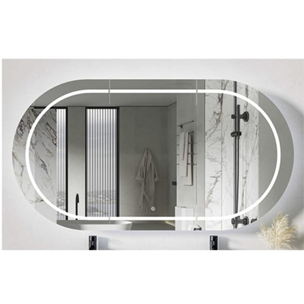 ECT simple MIRO PIAZA150 PIAZA LED Mirror Shaving Cabinet in Matte White 1500x165x800mm