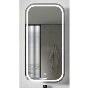 ECT simple MIRO PIAZA90 PIAZA LED Mirror Shaving Cabinet in Matte White 450x120x900mm