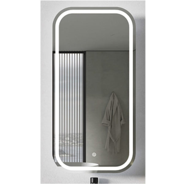 ECT simple MIRO PIAZA90 PIAZA LED Mirror Shaving Cabinet in Matte White 450x120x900mm