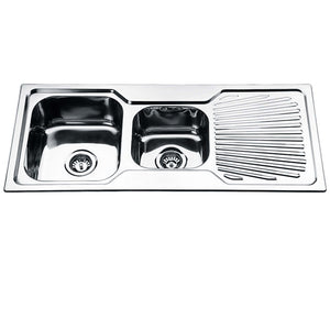 ECT Sinks SS FN108SQ DANTE One and 1/2 Bowl with Drainer.