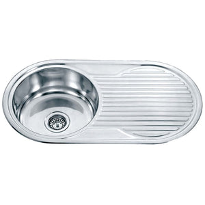 ECT Sinks SS L89L DANTE Single Bowl with Drainer