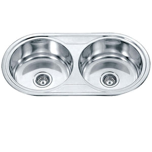 ECT Sinks SS LL89L DANTE Double Bowl Capacity: 2x20L