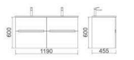 ECT Vanities Bella 1200 Cabinet only
