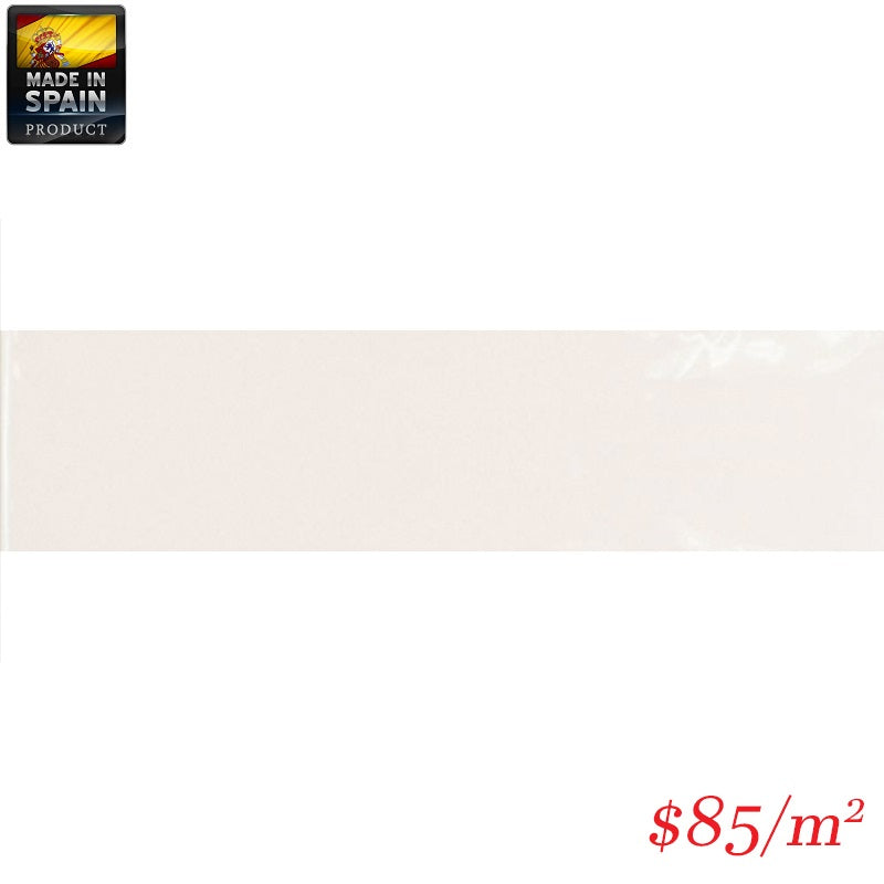 EQU0007 COTTAGE SUBWAY WHITE GLOSS 75X300MM Made In Spain