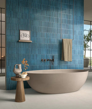EST Tile EST 05232 PIEMME 300x600MM HOMEY STRIPES BLUE GLOSSY MADE IN ITALY