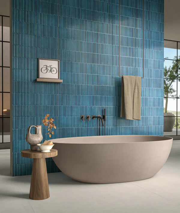 EST Tile EST 05232 PIEMME 300x600MM HOMEY STRIPES BLUE GLOSSY MADE IN ITALY