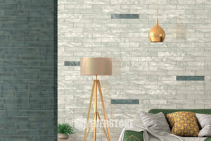 EV Tile IT-BRU-WD-37061 Brush Italian Porcelain Tile White Dust 370x61x6 Glossy