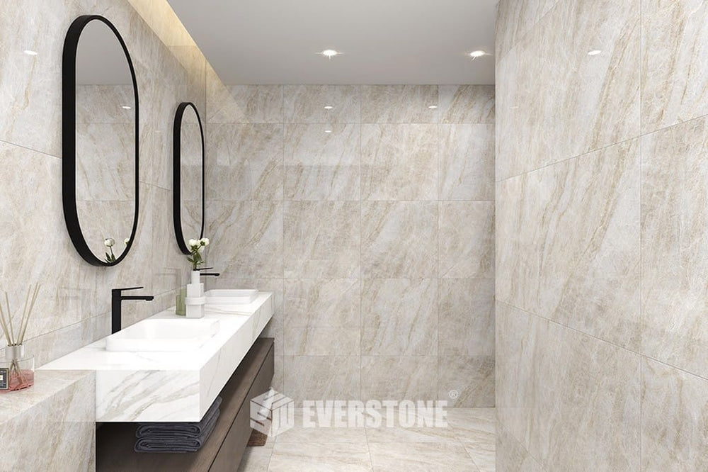 Euromarmo Taj Mahal Polished Glazed Stone Look Tile 1200x600x12mm