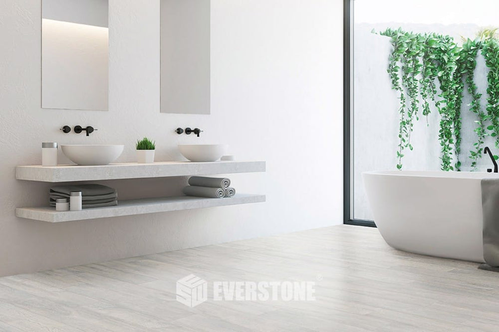 Nuance White Natural Timber Look Tile 1200x200mm Made In Italy
