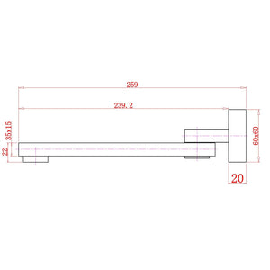 TSI Mixer Taps BLAZE Series Black Bath/Basin Wall Spout OX0003.BS