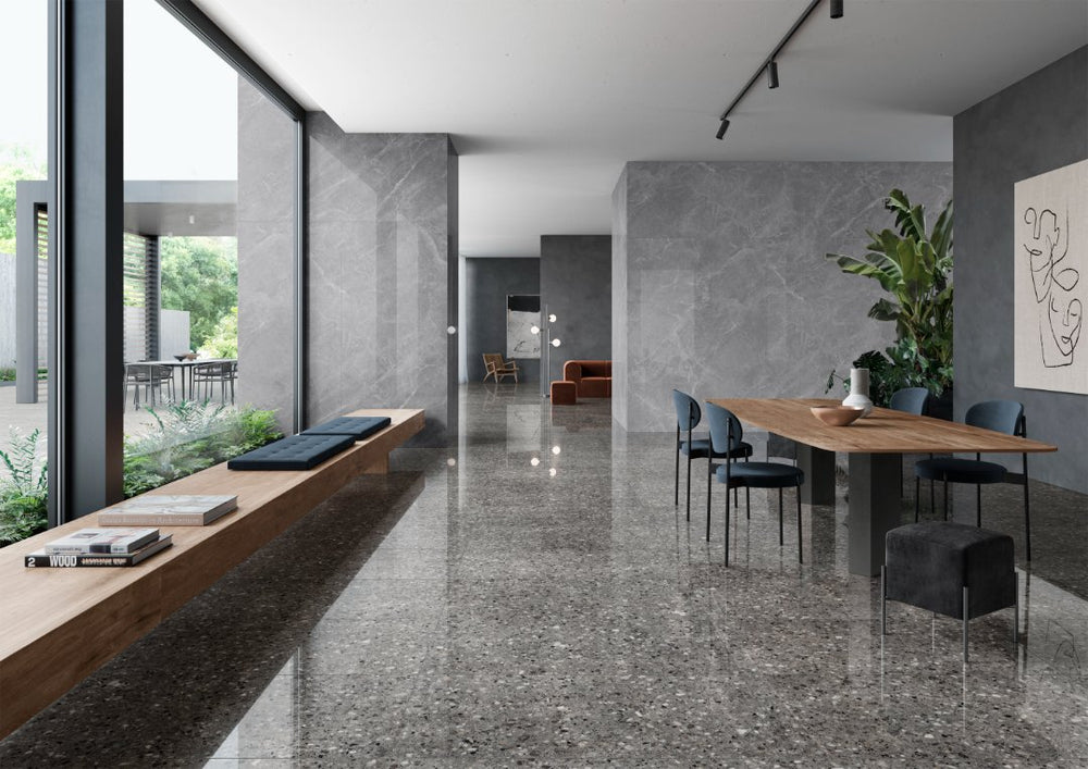 SAI0020 FRAMMENTA TERRAZZO GRIGIO POLISH RECT 600X600MM