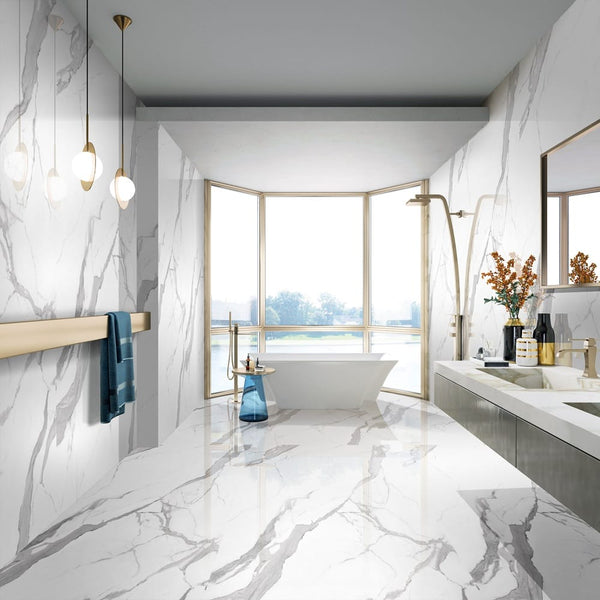 Gen Stone Opulence Collection - SSOP04 Volaka White 3200x1600x12mm Polished Finish