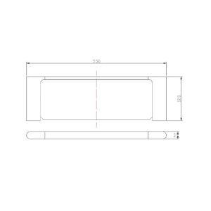 Trade Bathroom Accessories AU Series Chrome Glass Shelf CH8014.TR