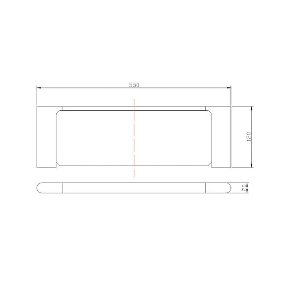 Trade Bathroom Accessories AU Series Chrome Glass Shelf CH8014.TR