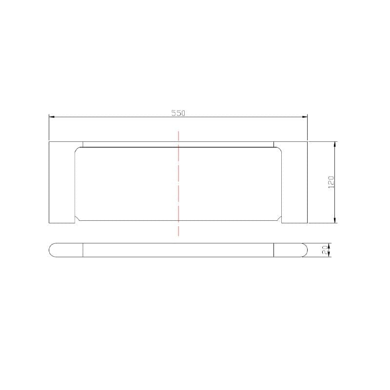 AU Series Black Glass Shelf OX8014.TR