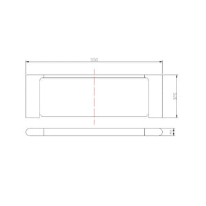 Trade Bathroom Accessories AU Series Black Glass Shelf OX8014.TR