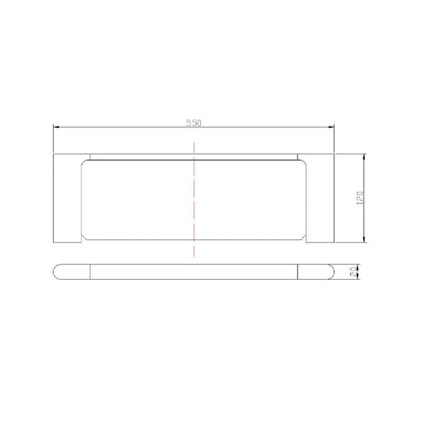 Trade Bathroom Accessories AU Series Black Glass Shelf OX8014.TR
