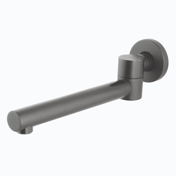 TSI Mixer Taps GM0004.BS ROUND GUN METAL GREY BATHTUB/BASIN SWIVEL WALL SPOUT