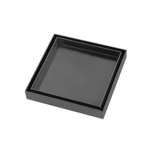 GM003.FD GUN METAL GREY SHOWER GRATE FLOOR WASTE DRAIN SMART INSERT TILE 120*120MM(81.3MM OUTLET)