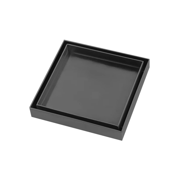GM003.FD GUN METAL GREY SHOWER GRATE FLOOR WASTE DRAIN SMART INSERT TILE 120*120MM(81.3MM OUTLET)