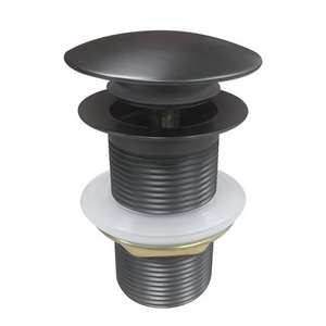 GM003.PUW 32/40MM GUN METAL GREY MUSHROOM SOLID BRASS BASIN POP UP WASTE NO OVERFLOW