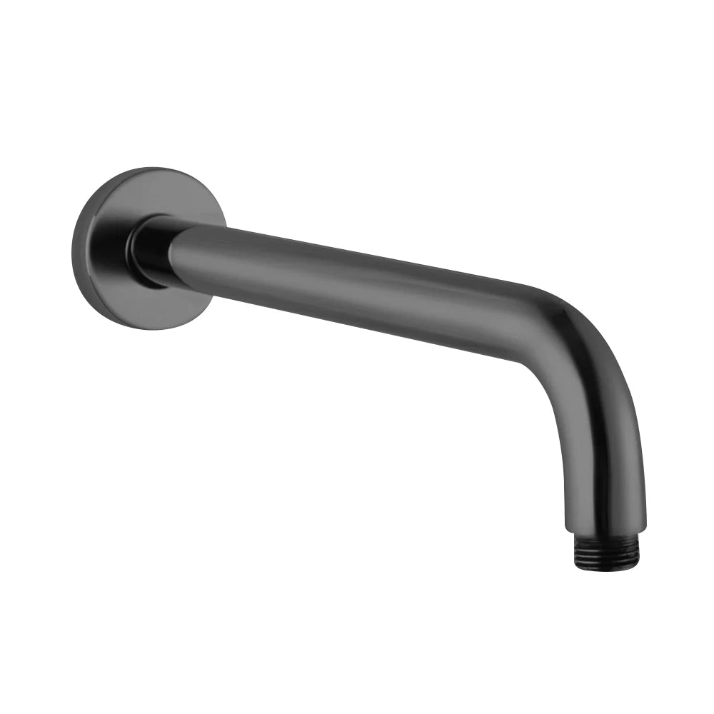 GM0108.SA ROUND GUN METAL GREY STAINLESS STEEL WALL MOUNTED SHOWER ARM 400MM