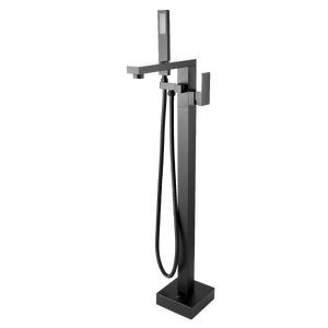 TSI simple Square Gun Metal Grey Freestanding Bath Mixer With Handheld Shower GM0117.BS