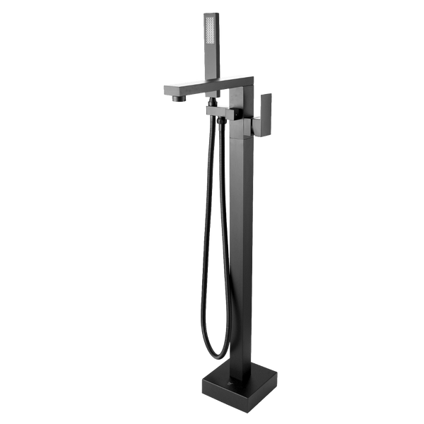 TSI simple Square Gun Metal Grey Freestanding Bath Mixer With Handheld Shower GM0117.BS
