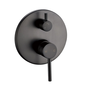 GM0125-2.ST LUCID PIN ROUND GUN METAL GREY WALL MIXER WITH DIVERTER