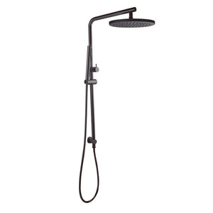 10'' ROUND GUN METAL GREY SHOWER STATION TOP WATER INLET