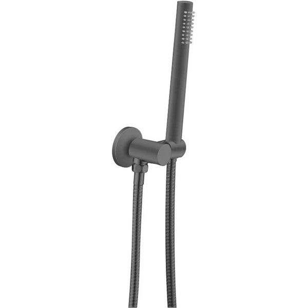 GM2131.SH ROUND GUN METAL GREY SHOWER RAIL WITH HANHELD SHOWER