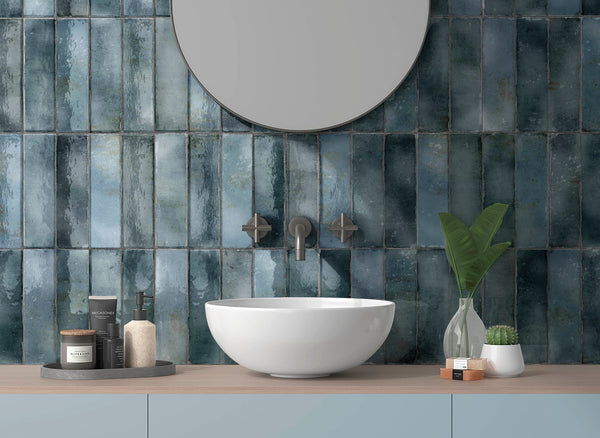 GNS Tile HACBLG724 E236300 HACKNEY DARK BLUE GLOSS 69X240