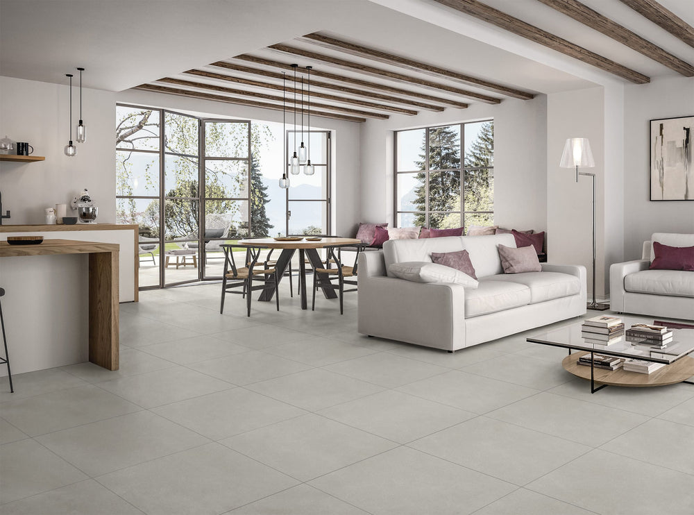 Prime Million Light Grey Matt Concrete Look Tile 600x600mm
