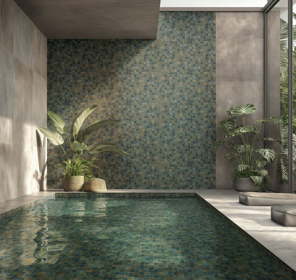 GNS Tile STH036 2SR1 SOUTH PACIFIC SAMOA VERDIGRIS MOSAIC 47X47