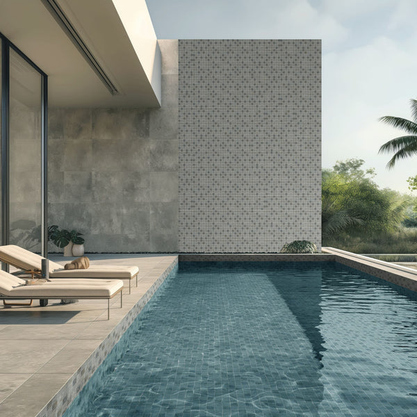 GNS Tile STH056 2SR1 SOUTH PACIFIC FIJI STONE GREY MOSAIC 47X47