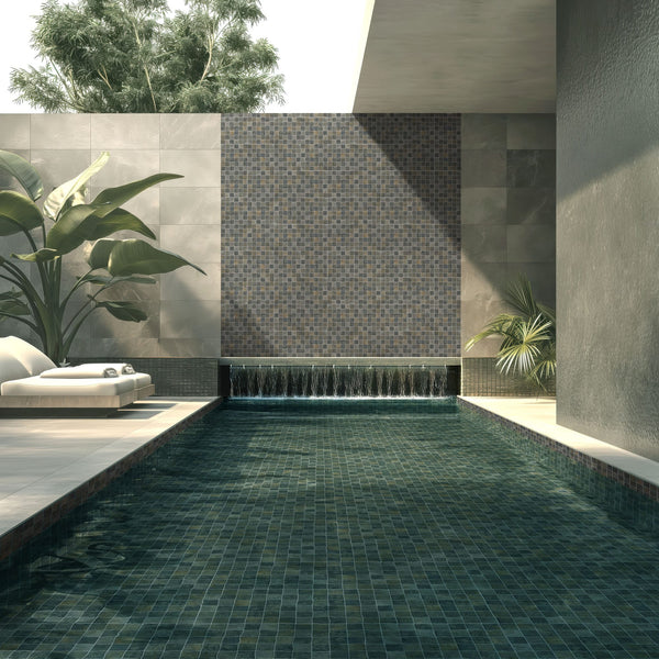 GNS Tile STH062 2SR1 SOUTH PACIFIC TAHITI DRIFT ROCK BLUE MOSAIC 47X47